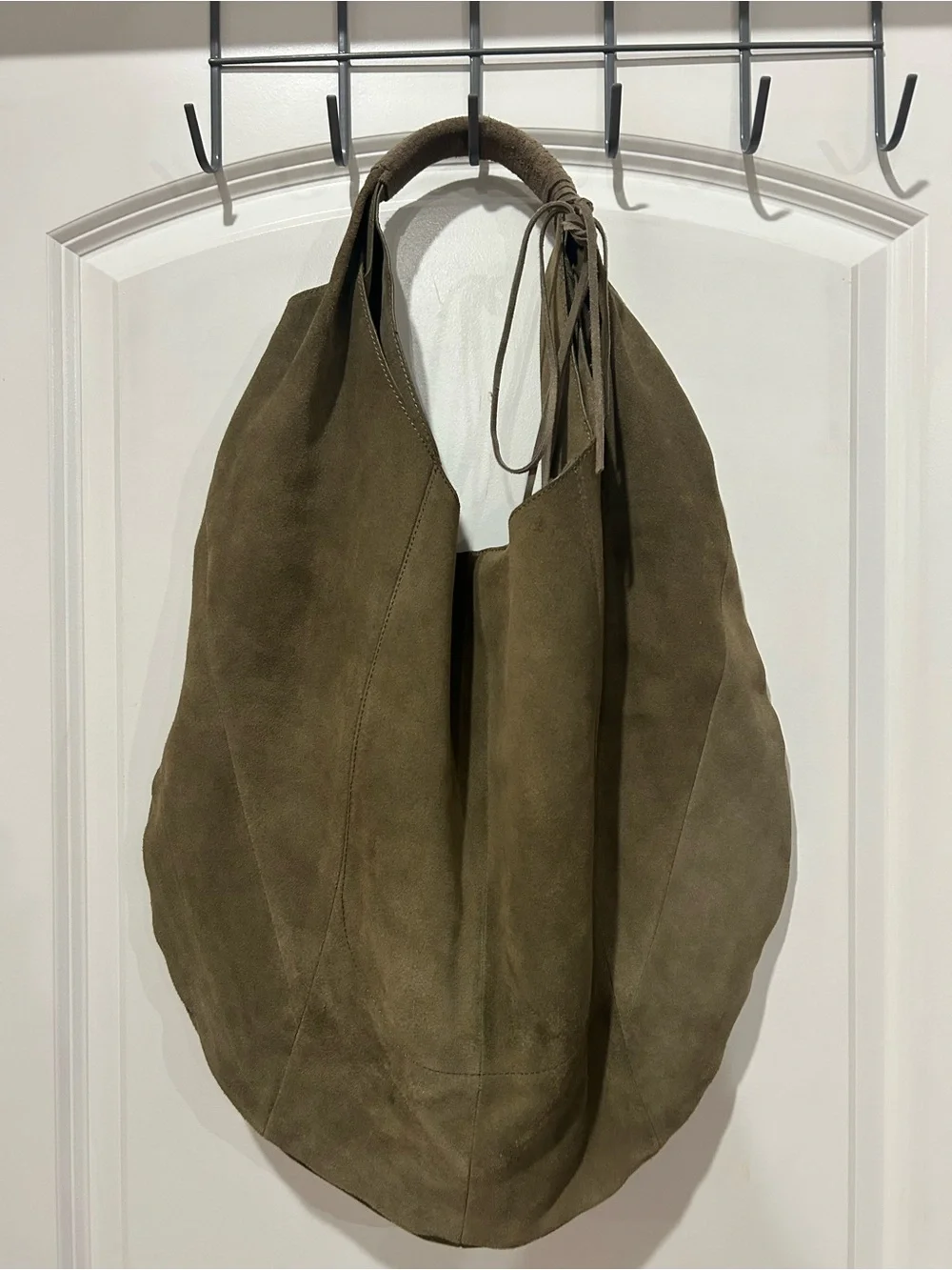 HOBO Olive Green Suede Slouch Hobo Bag - Picture 1 of 7